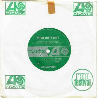 Led Zeppelin - Whole Lotta Love - Rare 7 " Vinyl Record - 1969