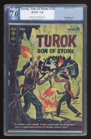 Turok Son Of Stone (dell/gold Key) 34 1963 Pgx 7.  0