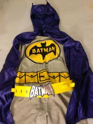 1972 Batman Vintage Ben Cooper Halloween Costume Cowl Cape & Utility Belt