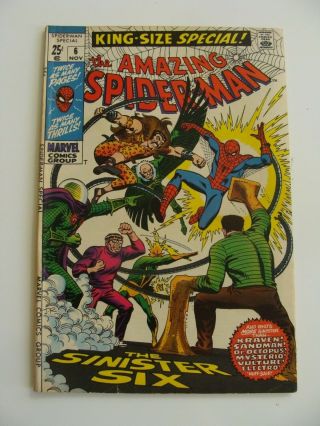 The Spider - Man King Size Special 6 Marvel Comics Silver F,  /vf 1969