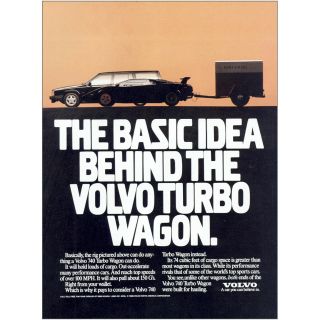 1988 Volvo Turbo Wagon: Basic Idea Behind Vintage Print Ad