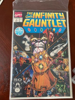 Infinity Gauntlet 1 Comic Issued 1991 50 Years Of Captain America