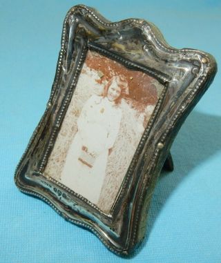 Antique 1915 Sterling Silver Miniature Photo Picture Frame By Green & Cadbury