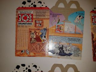 McDonald ' s 1990 Disney ' s 101 Dalmatians Happy Meal Box Set of 4 2