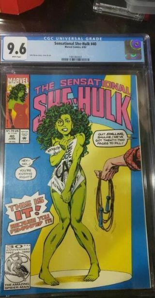 Sensational She - Hulk 40 Cgc 9.  6 Key Nude Issue