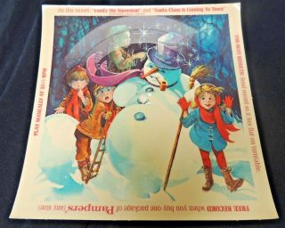 Vintage Pampers Diapers Promo Frosty Snowman Santa Claus Coming 33 Record Music