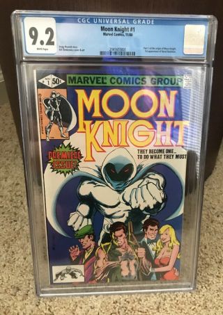 Moon Knight 1 Cgc 9.  2 White 1980 Origin Issue & 1st App Raul Frame Beauty