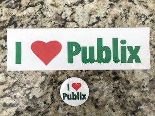 I ❤️ Love Publix Bumper Sticker And Button