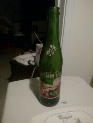 Rare Vintage 1950s Mountain Dew Hillbilly Green Bottle Tickle Your Innards
