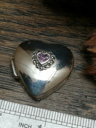 Heart Shaped Silver Pill Box Sterling Silver Hallmarked