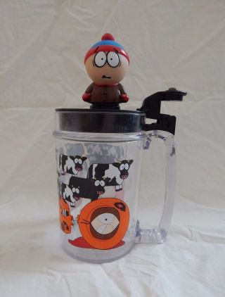 1998 Comedy Central South Park Kenny/stan/cow Plastic Lidded Beer Mug Stein