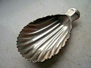 Victorian 1853 Silver Plated Tea Caddy Spoon Very Good Shell Design