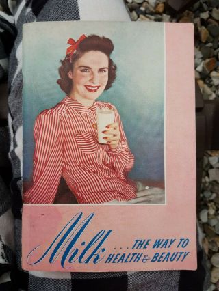 1939 Milk The Healthy Way To Health & Beauty Vintage Brochure York State Art