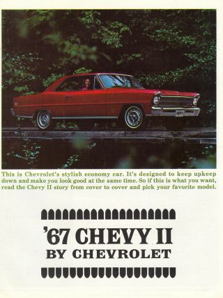1967 Chevrolet Nova Sales Brochure Coupe/sedan/ss