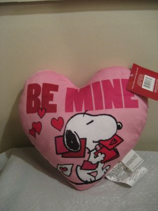 Snoopy Peanuts Valentines Day Pillow " Be Mine " With Tags