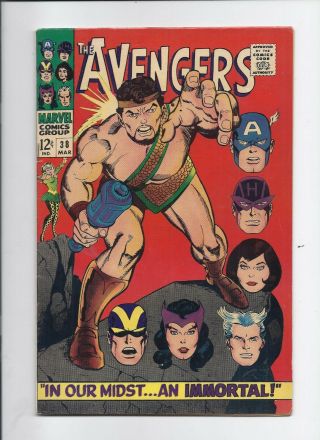 Avengers 38 - Almost Vf - 1966 - Hercules - $29.  95 B.  I.  N.  O.  B.  O.