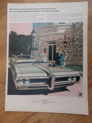 1968 Pontiac Bonneville Convertible Ad Tired Of Hearing Luxury Cars Dull Af/vk