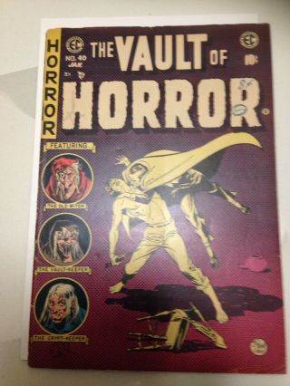 Ec Comics Vault Of Horror 40 Rare Last Pre - Code Issue Bright