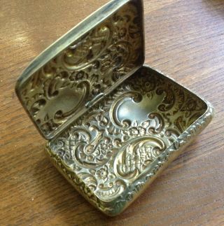 Fine antique Silver Plated Card Case Repousse 2