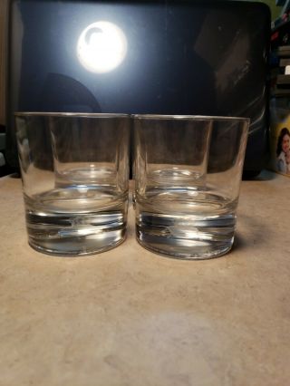 (4) Crown Royal Whiskey Heavy Bottom Bar Rock Glasses 3d Floating Crown