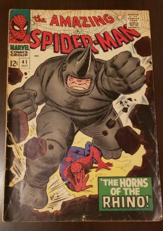 The Spider - Man 41 (nov.  1967,  Marvel) First Appearance Of Rhino
