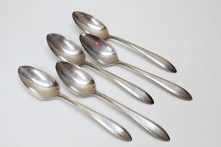 5 Oneida Community 1914 Patrician Pattern Silverplate Table/serving Spoons
