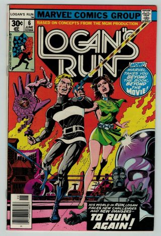 Logans Run 6 1st Thanos Solo Story Marvel Comics Bronze Age 1977 Fn,