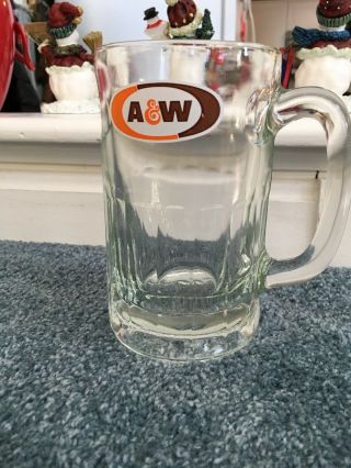 Vintage A&w Root Beer Glass Mug 6 " Tall About 3.  5”wide.