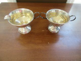 Vintage Weighted Sterling Silver Sugar Bowl & Creamer Set 191 grams 2