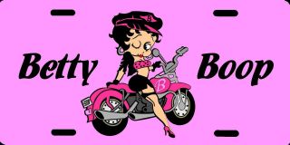 Betty Boop Biker Motorcycle Cartoon License Plate 12 " X6 " Metal