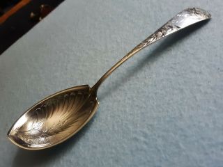 Antique Gorham Sterling Silver Berry Spoon,  Engraved Pattern