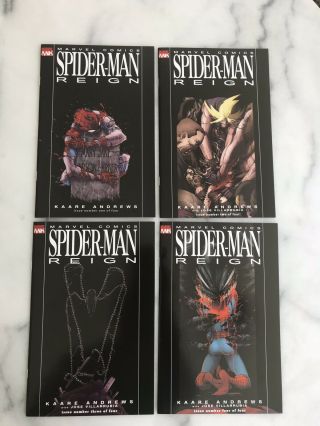 Spider - Man Reign 1 - 4 Complete Set,  2 Rare Variants,  Recall (marvel 2007) 3