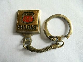 Vintage Phillips 66 Gas Station Philgas Advertising Keychain