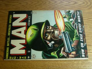 Man Comics 15 Vg,  On The Front Lines Look