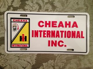 Cheaha International,  Inc.  International Harvester Vtg.  License Plate U.  S.  A.
