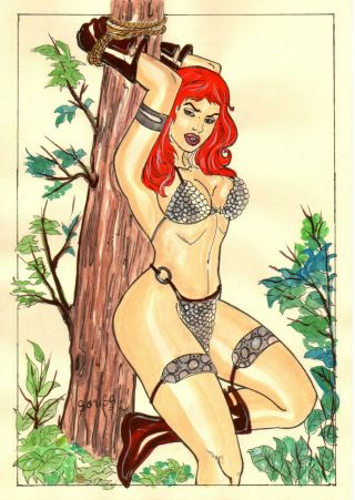 Red Sonja Color Sexy Pinup - Art Page By Sousa