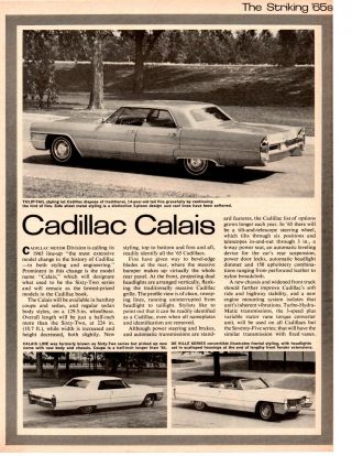 1965 Cadillac Calais Car Preview Article / Ad