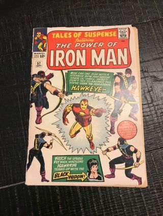 Tales Of Suspense 57/silver Age Marvel/1st Hawkeye/low Grade/detached Cover/key