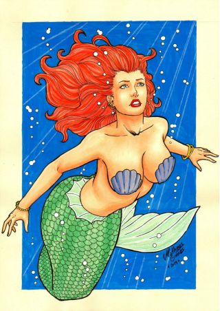 Ariel 4 Sexy Color Pinup Art - Comic Page By Matheus Gomes