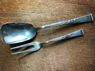 Vintage Sterling Reed And Barton Classic Rose Sugar Spoon Olive Fork