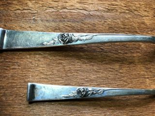 Vintage Sterling Reed and Barton Classic Rose Sugar Spoon Olive Fork 3