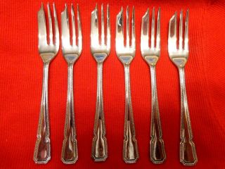 Vintage Silver Plated Sheffield England " 6 " Pastry Dessert Forks