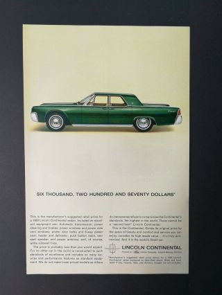 1963 Lincoln Continental - Full Page Vintage Color Ad