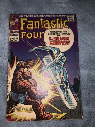 Fantastic Four 55 Silver Age Silver Surfer Vs Thing Key Fine - Beauty