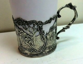 Antique Silver Glass Cup Holder London Mark 1904 William Hutton & Sons