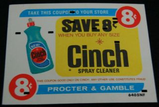 [ 1960s Cinch Spray Cleaner - Vintage Advertising Coupon - Procter & Gamble ]