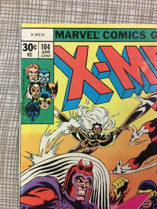 Uncanny X - Men (1st series 1963) 104 Magneto 1st Starjammers Corsair Cho ' d FN, 2