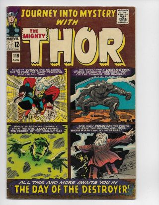 Journey Into Mystery 119 - Vg/f 5.  0 - Thor - Loki - Odin - 2nd Destroyer (1965)