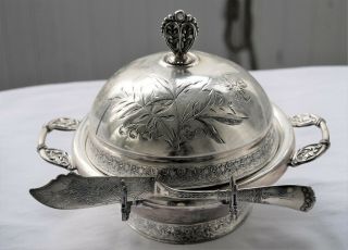 Antique Victorian Pairpoint Silverplate Butter Dish