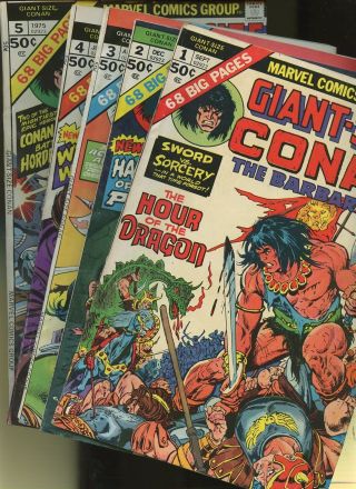 Giant - Size Conan 1,  2,  3,  4,  5 (the Barbarian/the King) 5 Books Marvel 68 - Pages